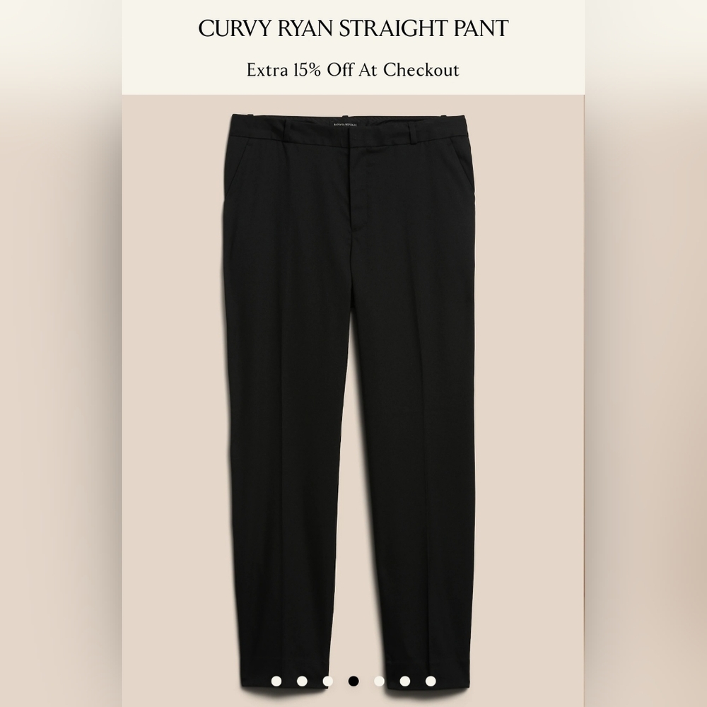 Banana Republic Ryan Curvy Fit Dress Pants, black, size 4 - Picture 10 of 10